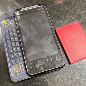 sprint, slide cell phone with hidden keyboard purple htc